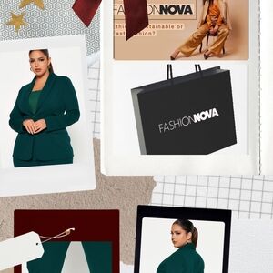 Fashion Nova Teal Blazer and Pants Set